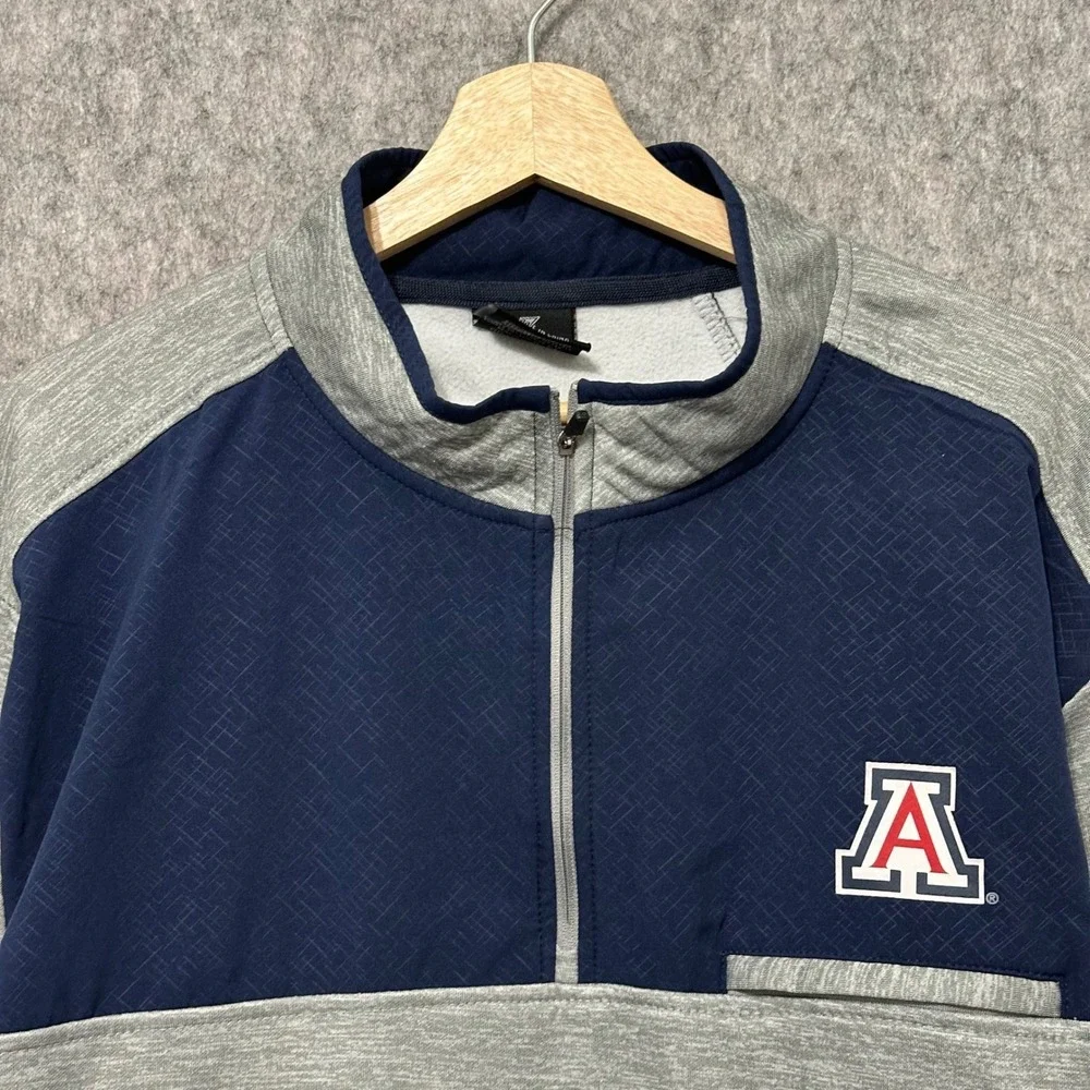 Colosseum Arizona Wildcats Quarter Zip Pullover Fleece Sweatshirt Men's XXL Gray